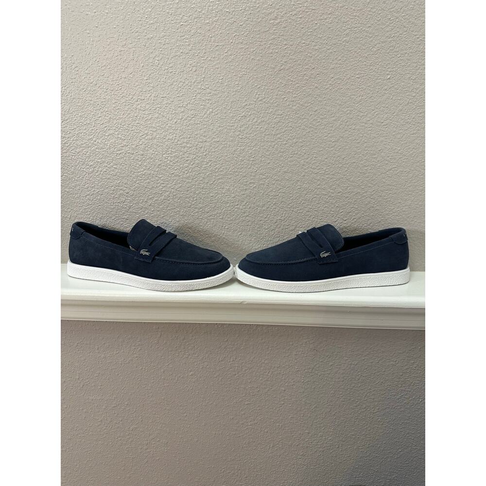 Lacoste Cochet 125 Navy Suede Penny Loafers Mens Size 11 New 749CMA0045092